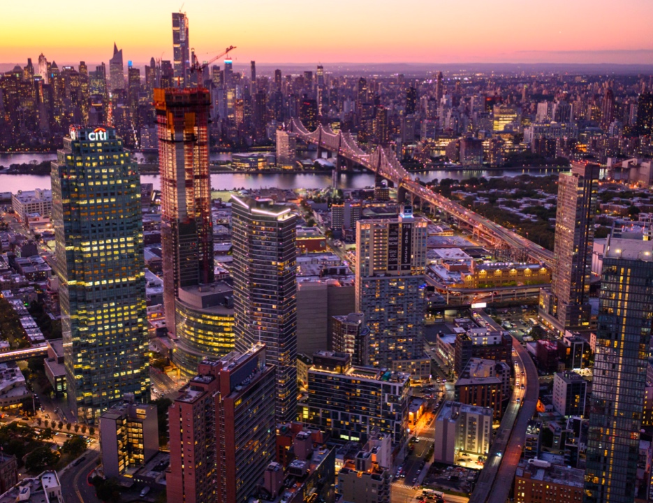 Silvercup Studios Aerial View of New York Skyline