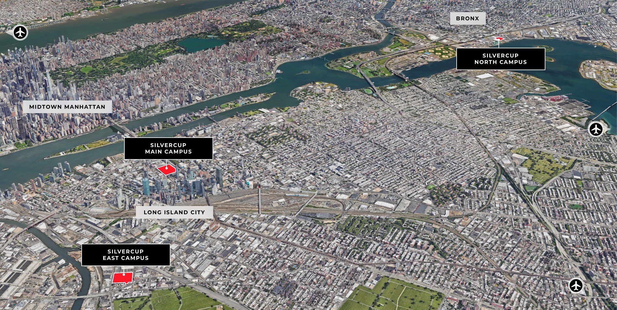 Silvercup Studios New York Aerial view Lot Locations